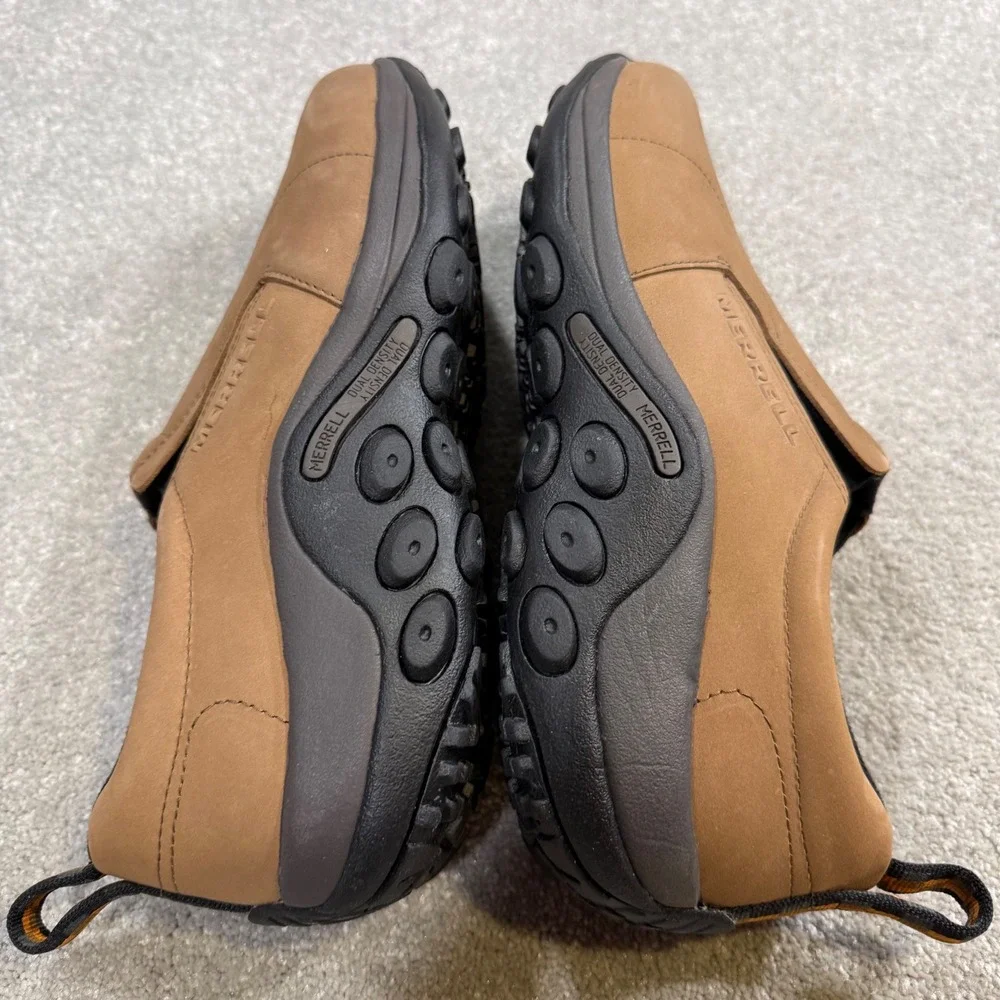 Merrell Jungle Moc Nubuck Leather Brown Slip On Hiking Shoes J63839W NIB M 10.5W